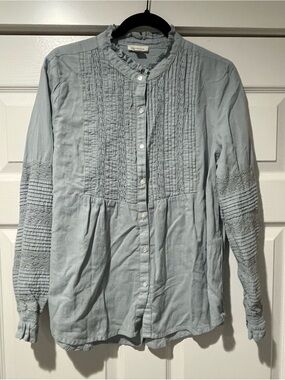 Sundance Light Blue Pintuck Button-Down Shirt